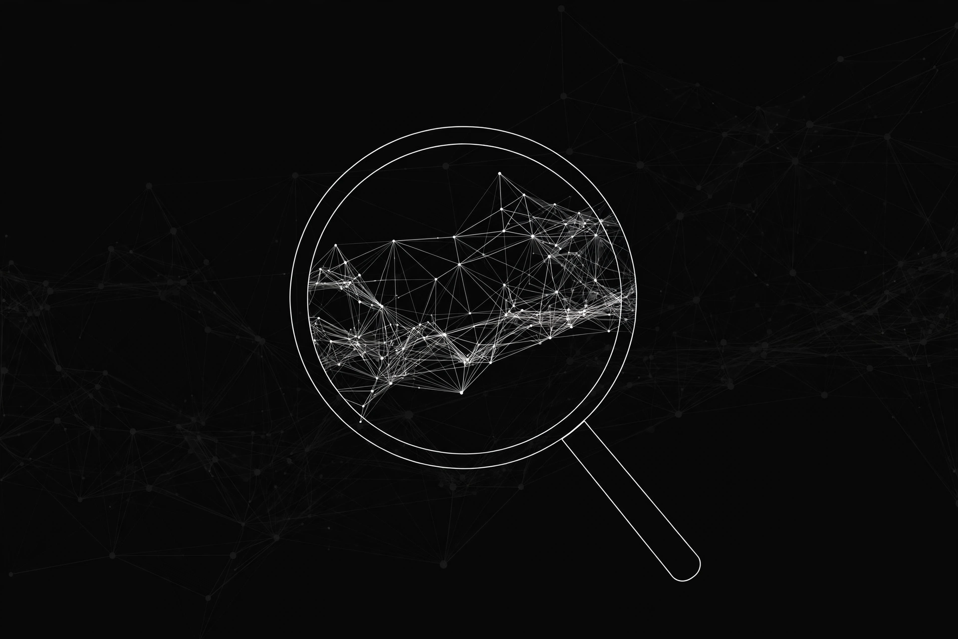 Abstract magnifying glass over a network mesh, inspecting proxy check results closely | ProxyNest Blog
