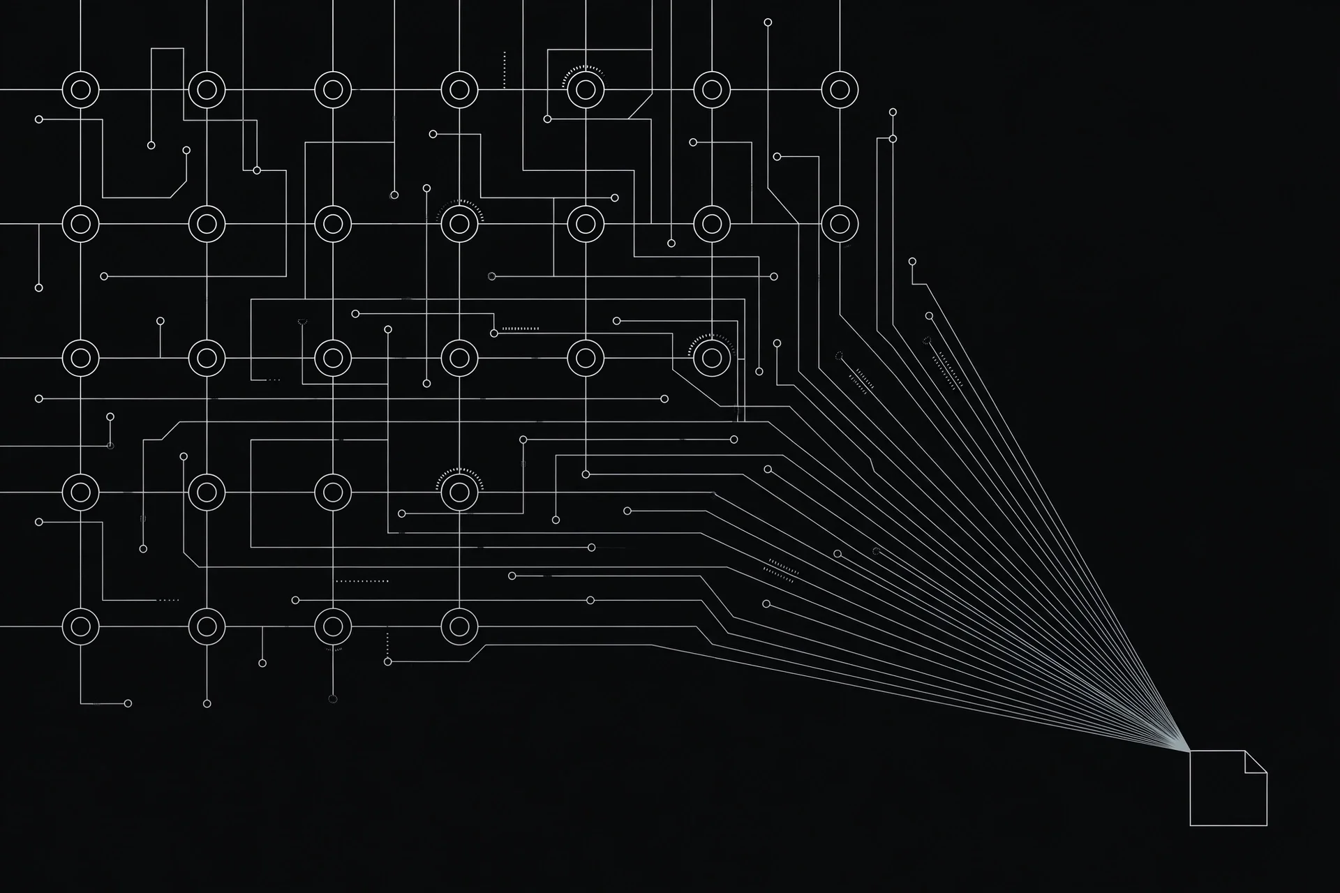 Network nodes connected to a single document, showing proxies gathered into one file | ProxyNest Blog