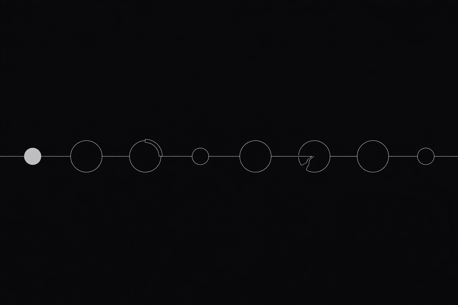 Abstract line-art timeline showing proxy uptime checks over time with some failing nodes