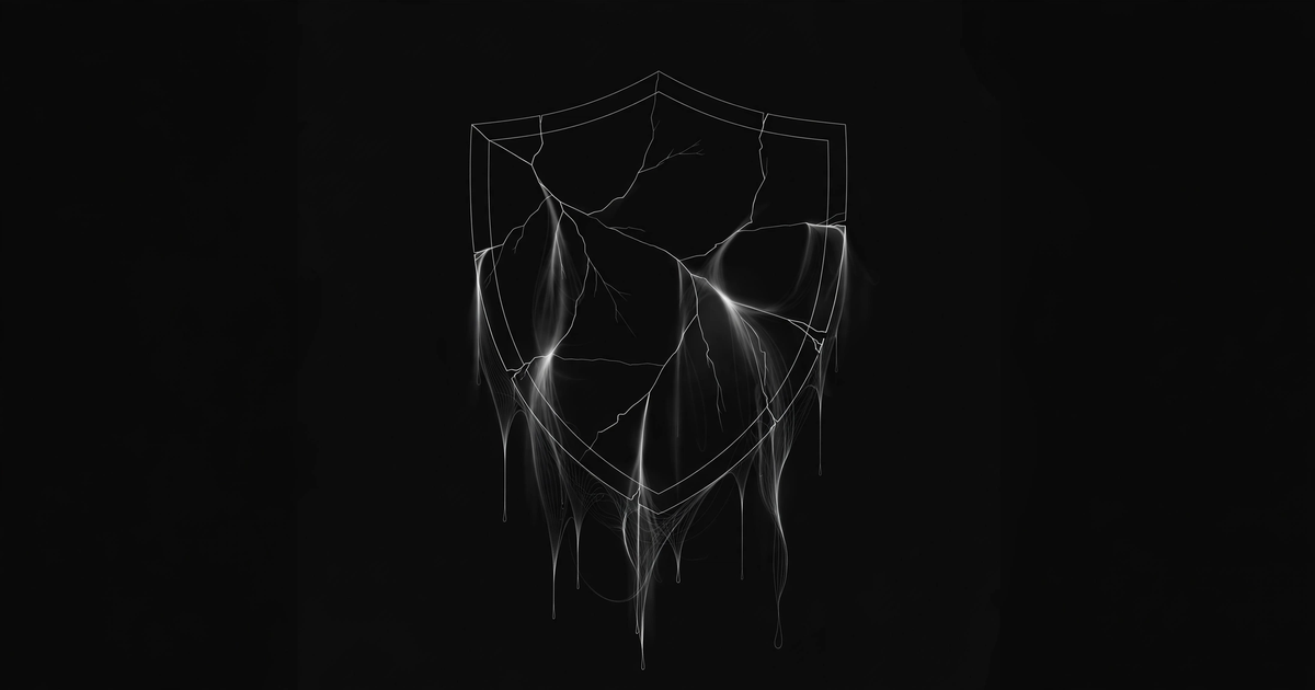 Cracked shield with streams of data leaking through the cracks, representing a VPN leak | ProxyNest Blog