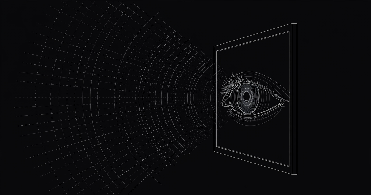 Browser window with a giant eye looking out, representing how websites see your browser | ProxyNest Blog