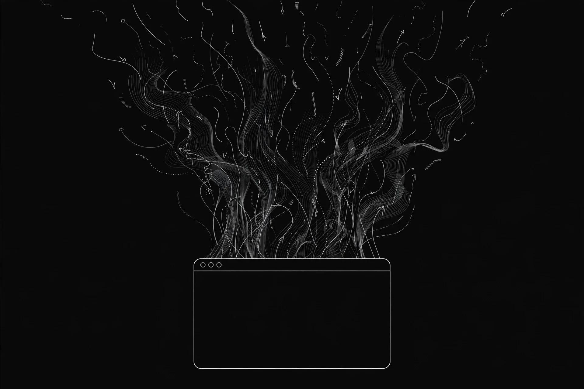 A browser window leaking streams of data upward, illustrating browser data exposure | ProxyNest Blog